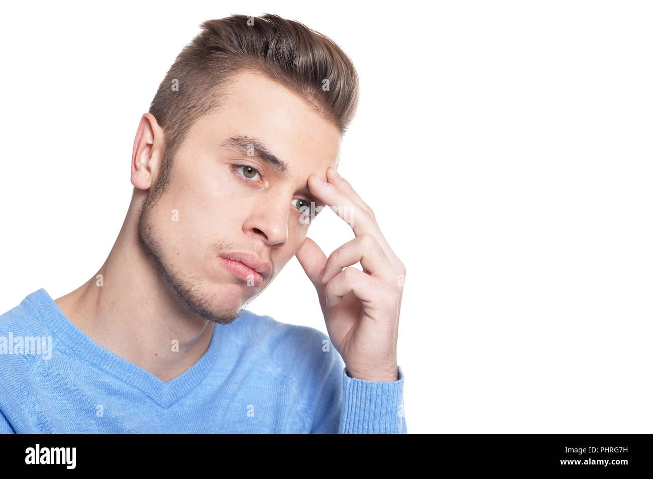 Porträt einer selbstbewussten jungen Menschen isoliert Stockfoto