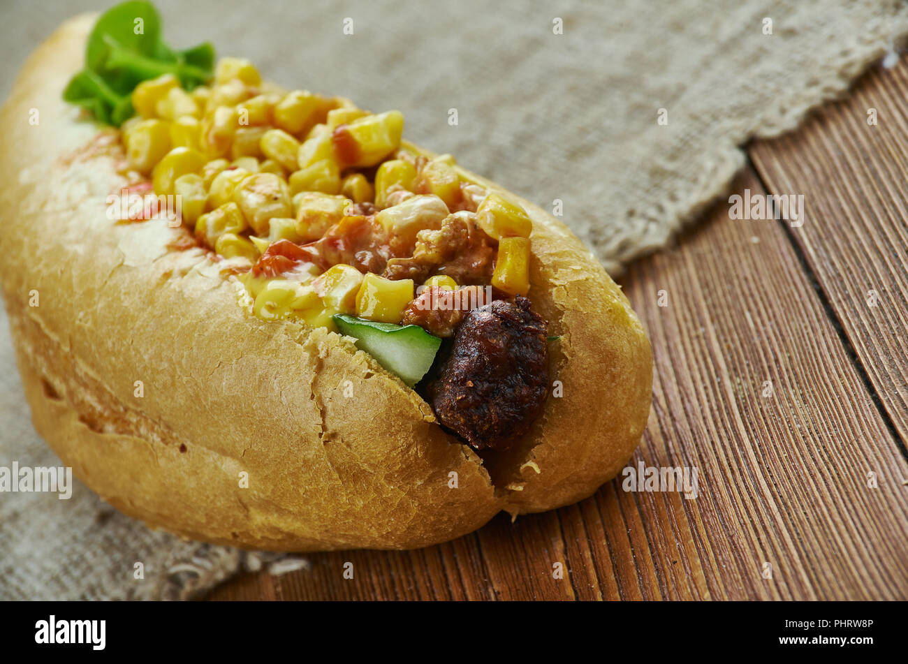Texas Chili Dog Stockfoto