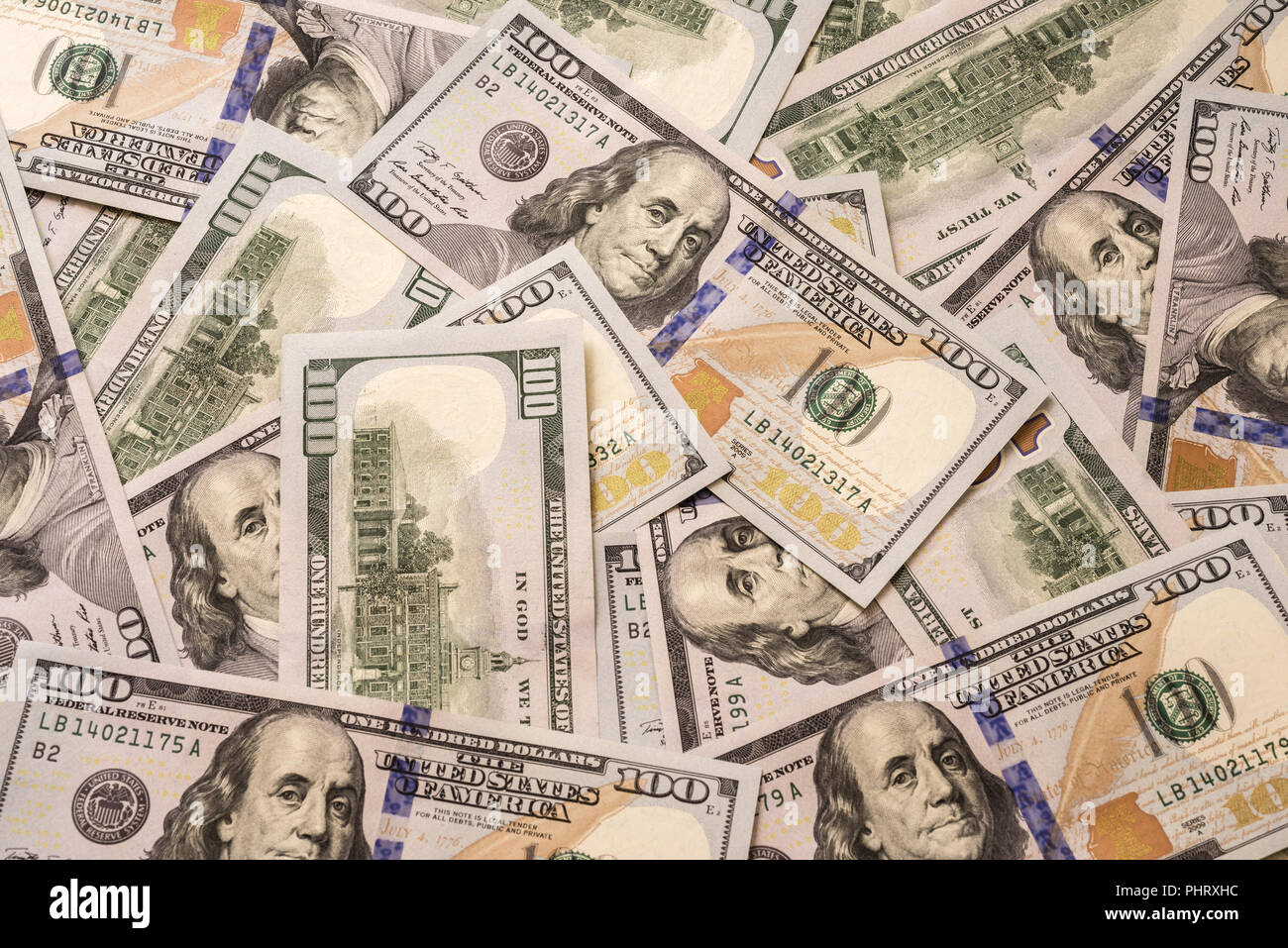 Hintergrund der hundert Dollar, Rechnungen Stockfoto