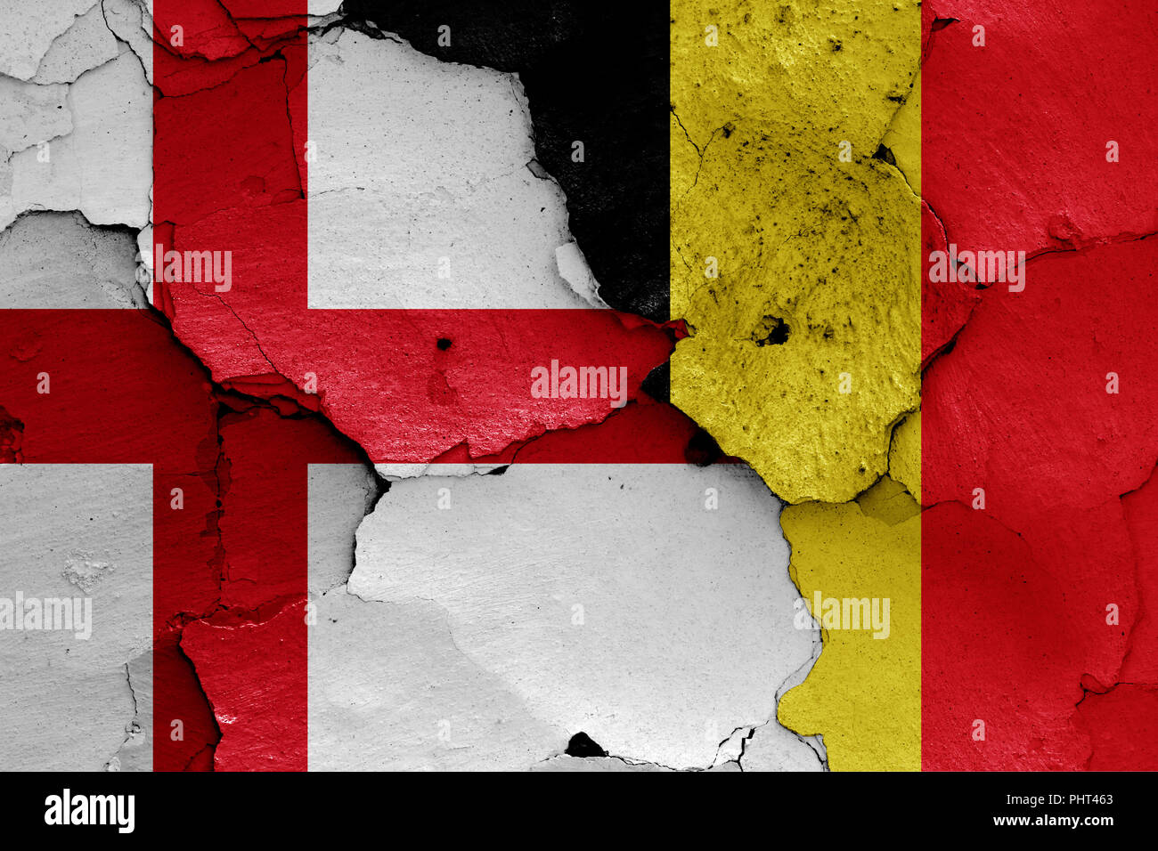 Flagge von England und Belgien Stockfoto