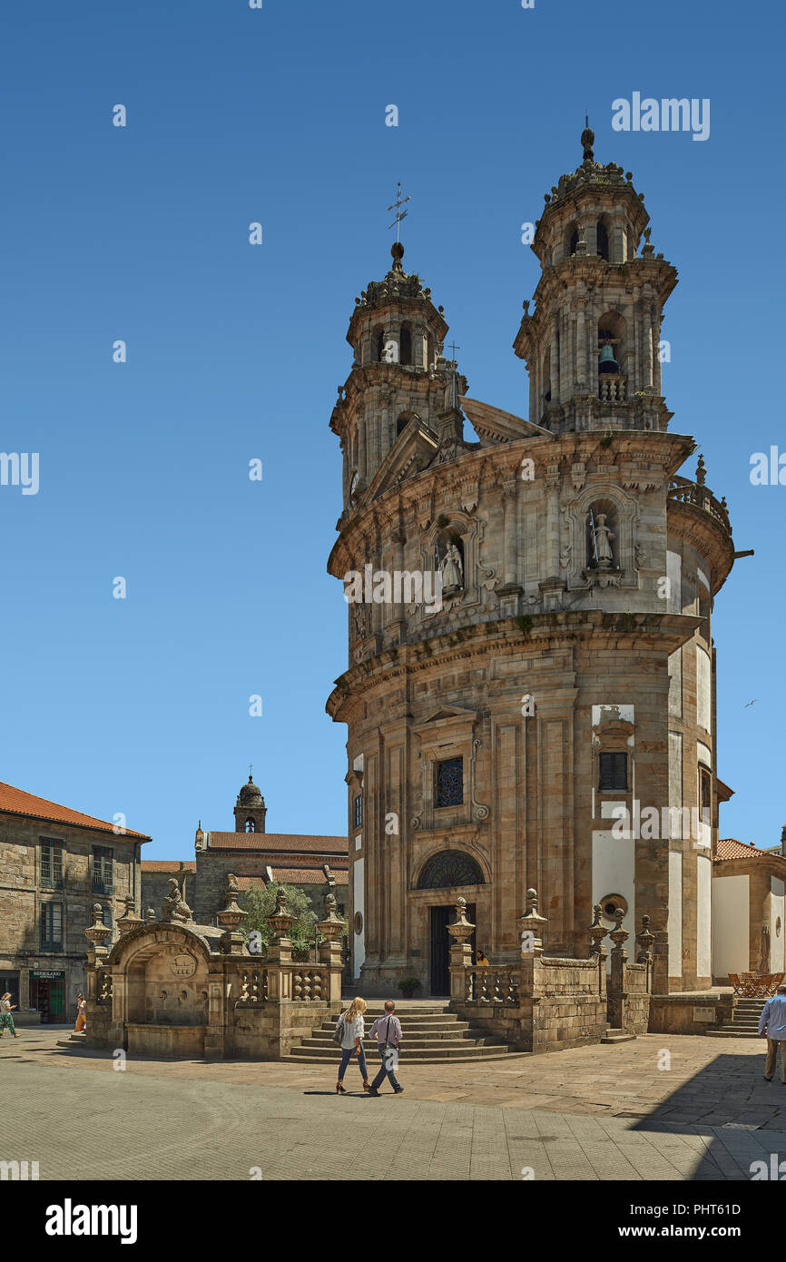 Kapelle der pilgernden Jungfrau des 18. Jahrhunderts, Barock klassizistischen, Anlage von einer Jakobsmuschel, Pontevedra, Galizien, Spanien inspiriert Stockfoto