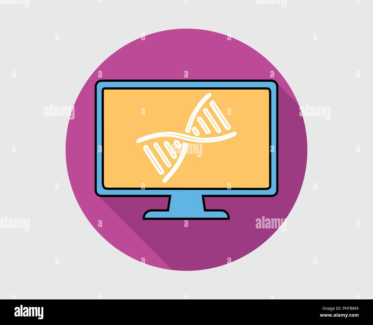 Bunte Gentechnik Symbol. DNA auf Bildschirm. Stock Vektor