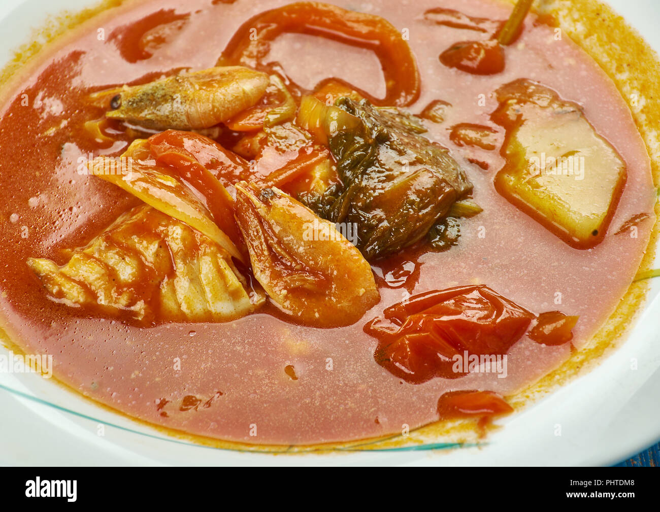 Südwesten Koriander Fischsuppe Stockfoto