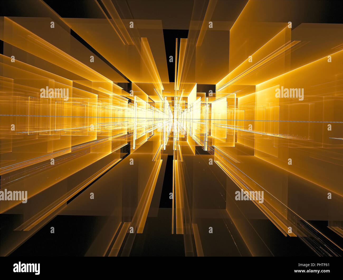 Abstrakte Portal mit Glaswänden - digital generierten Bildes Stockfoto