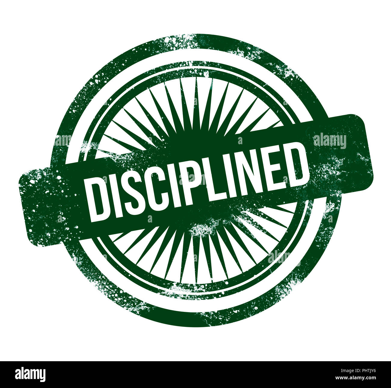 Diszipliniert - Grün grunge Stempel Stockfoto
