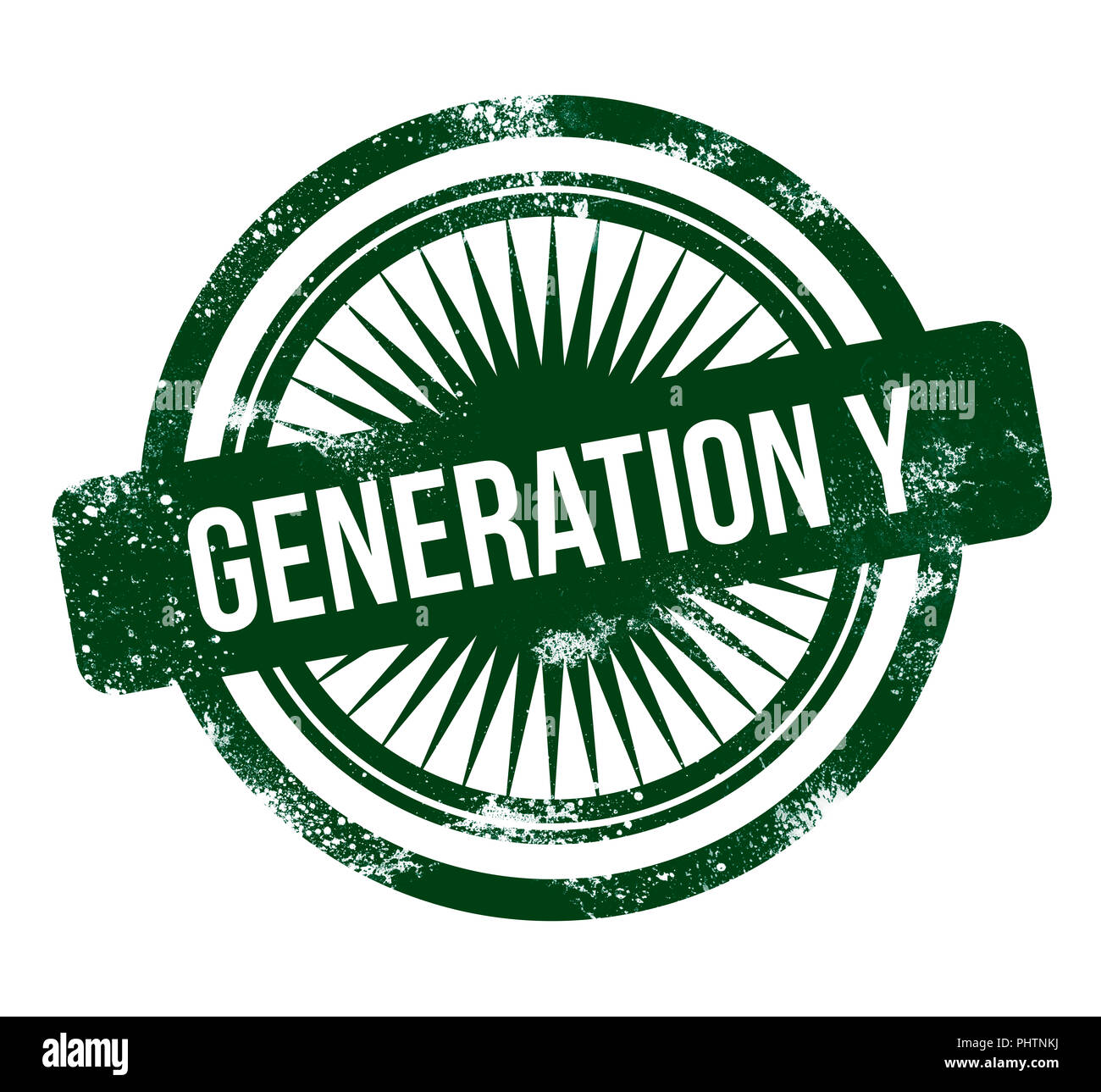 Generation Y - Grün grunge Stempel Stockfoto