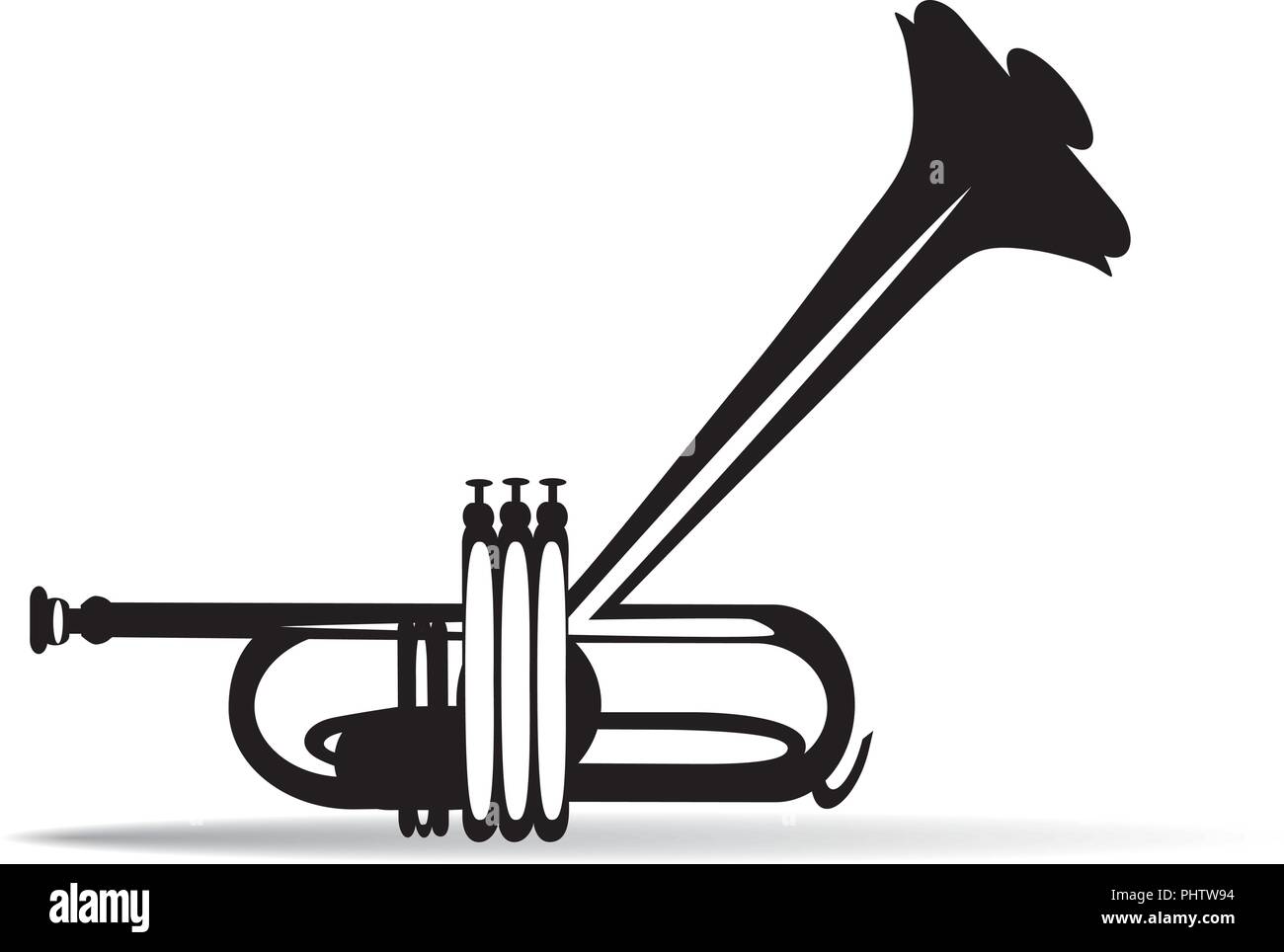 Schwarz und Weiß Trompete, Vektor, Abbildung Stock Vektor