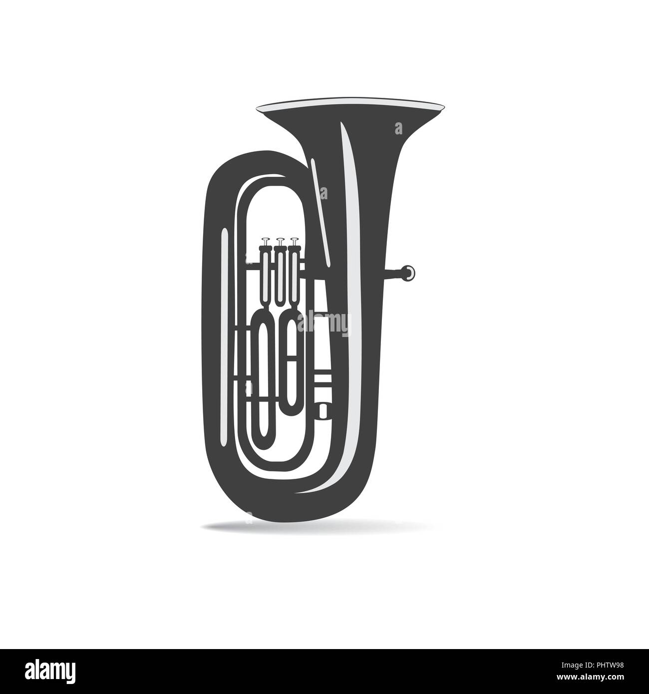 Schwarz und Weiß tuba Vector Illustration Stock Vektor