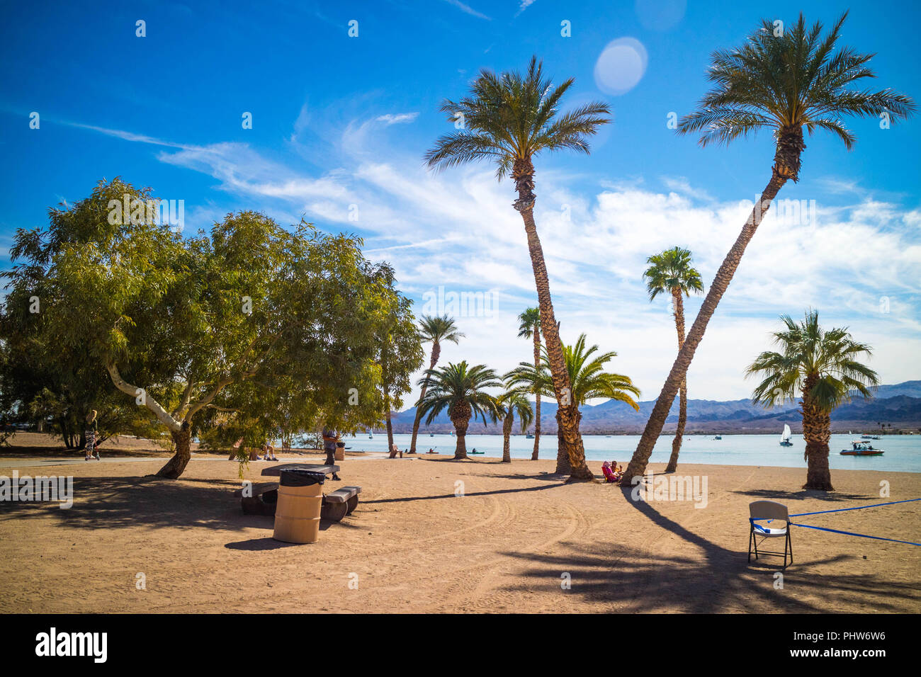 Eine atemberaubende Aussicht auf Lake Havasu, Arizona Stockfoto