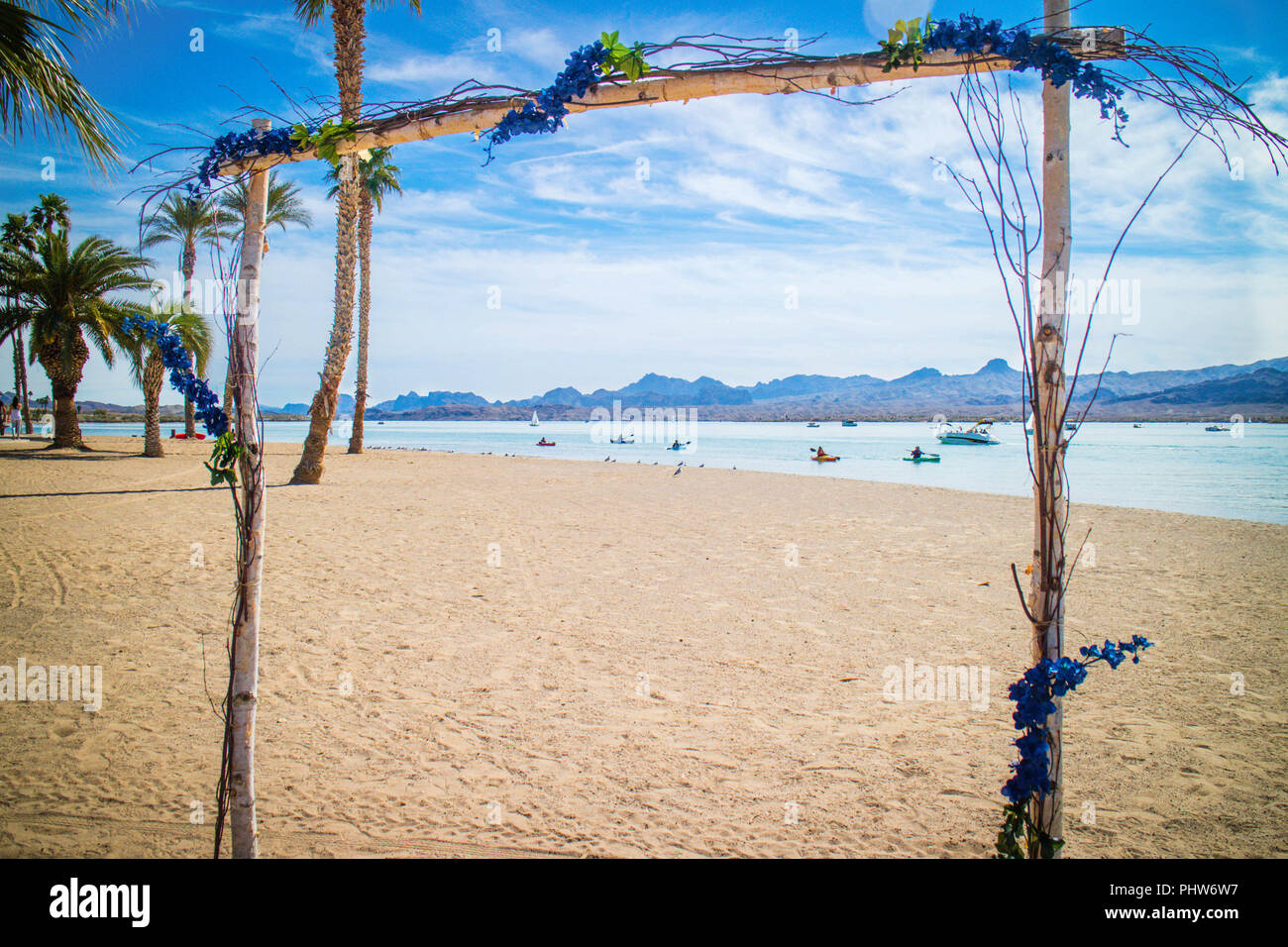 Eine atemberaubende Aussicht auf Lake Havasu, Arizona Stockfoto