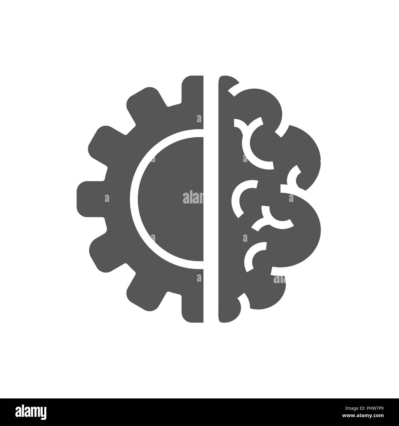 Kreative Gehirn Konzept Logo Vorlage. AI, Iot, Industrie 4.0 Stock Vektor