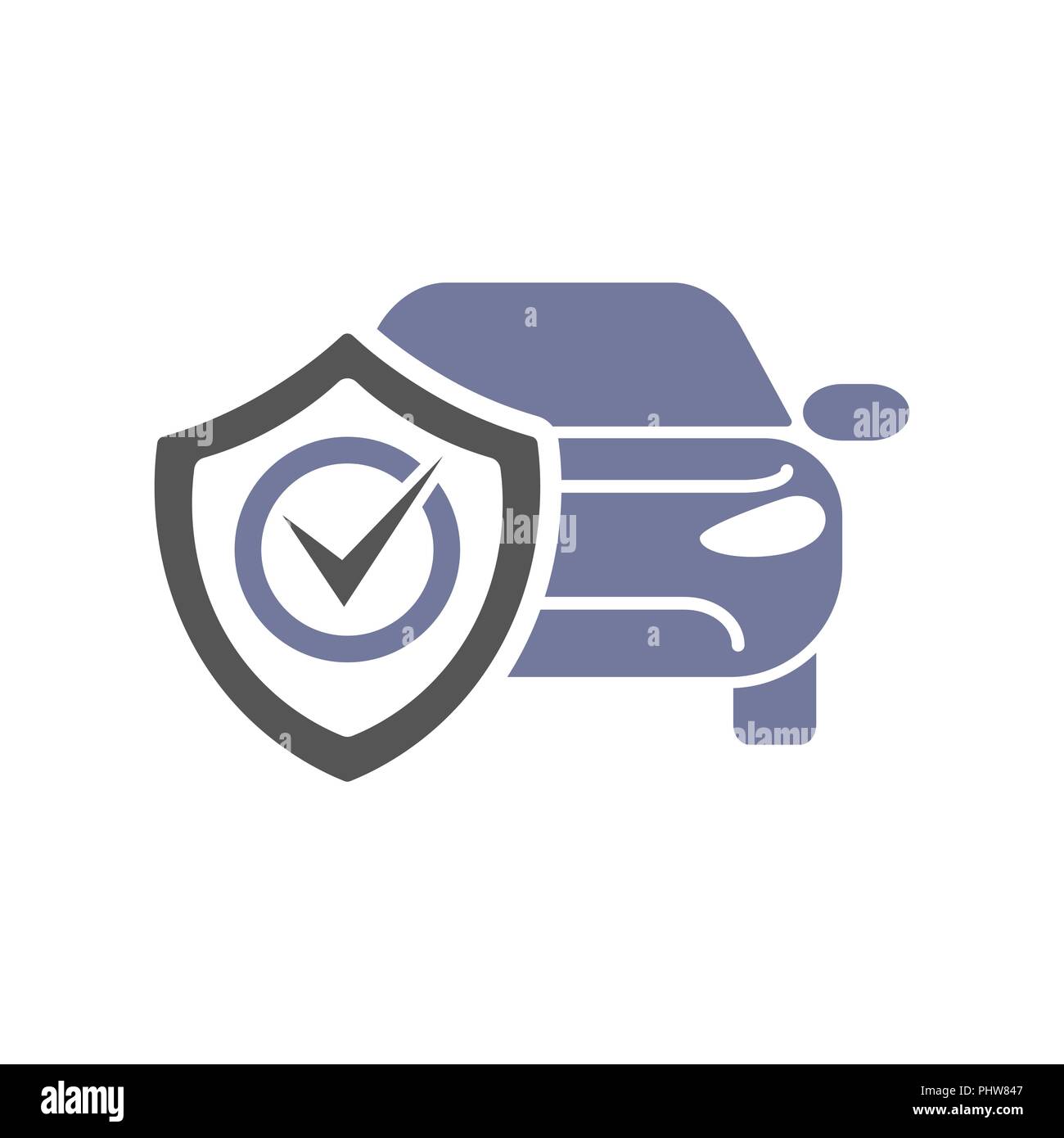 Sicherheit, Versicherung Auto, isolierte Symbol auf weißem Hintergrund, Auto Service, Auto Reparatur Stock Vektor