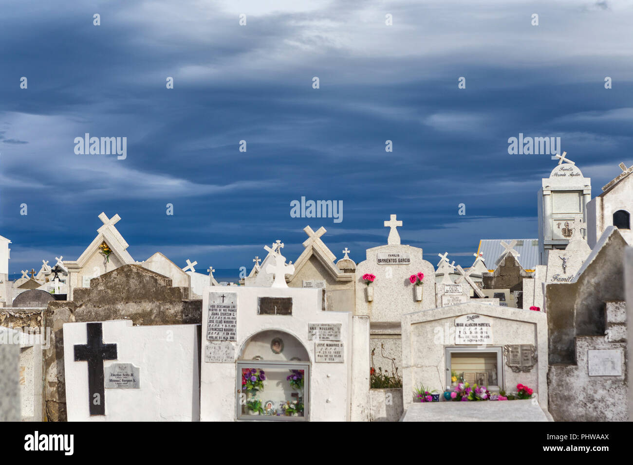 Der alte Friedhof, Punta Arenas, Magallanes region, Patagonien, Chile Stockfoto