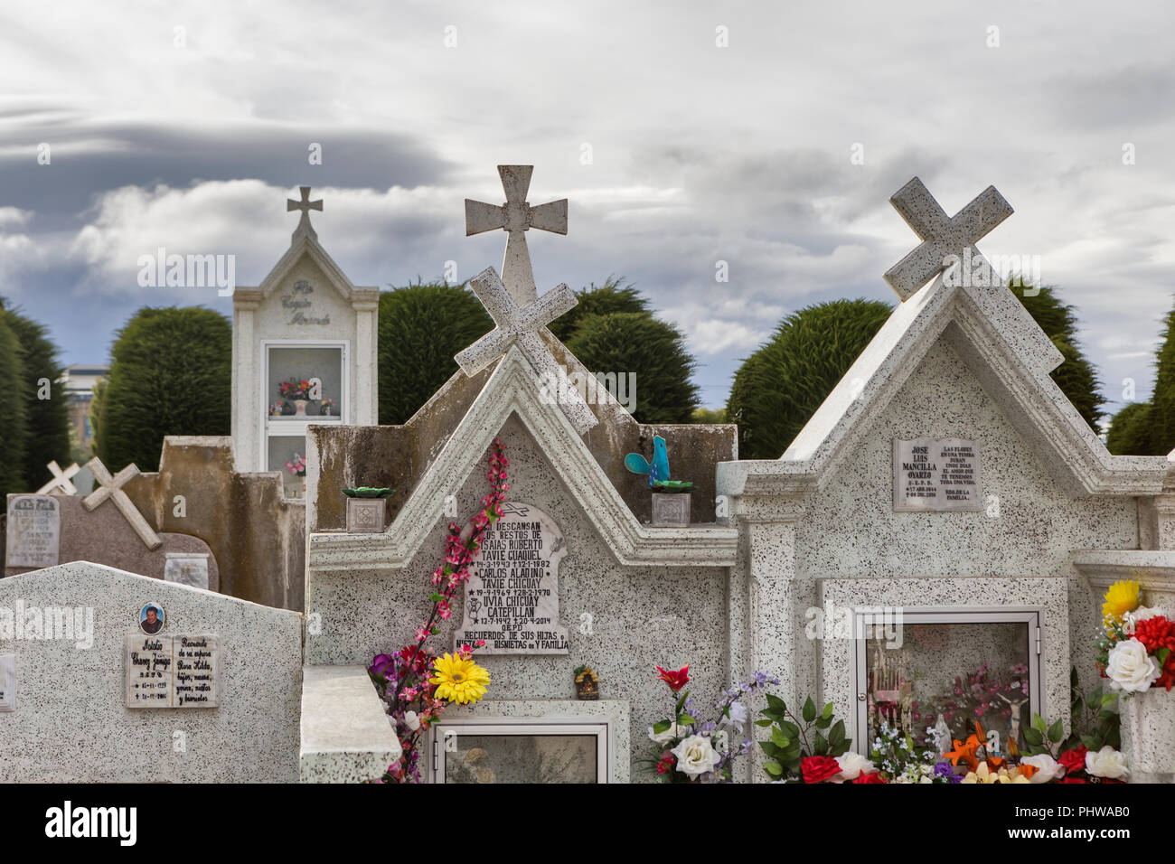 Der alte Friedhof, Punta Arenas, Magallanes region, Patagonien, Chile Stockfoto