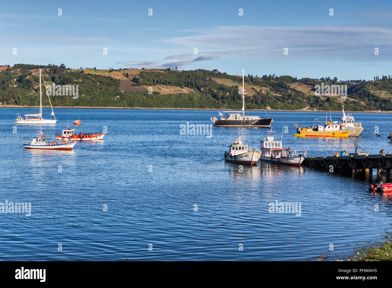 Meer von Chiloé Küste, Castro, Chiloé Insel, Los Lagos region, Chile Stockfoto