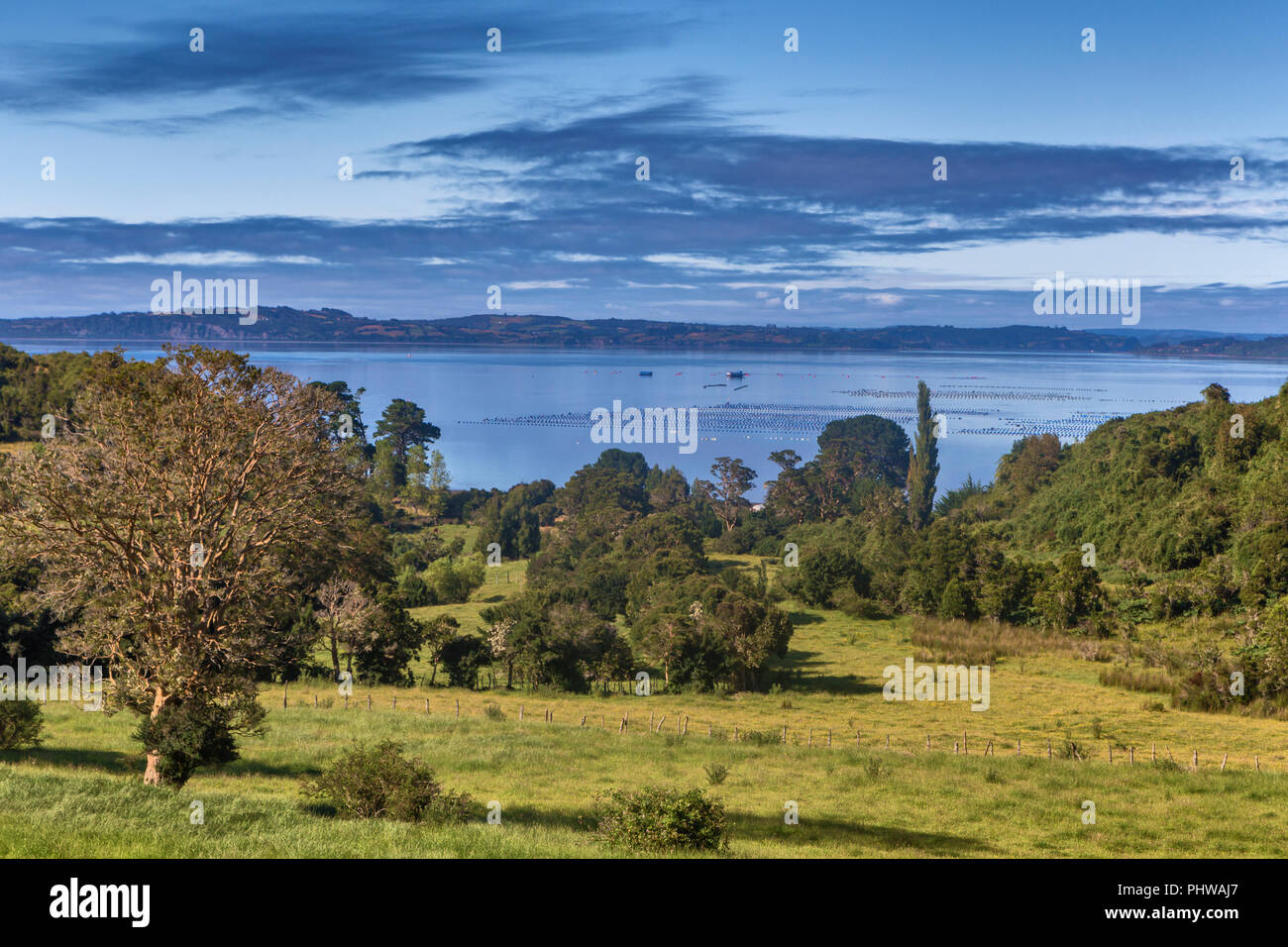 Meer von Chiloé Küste, Quinchao, Chiloe Insel, Los Lagos region, Chile Stockfoto