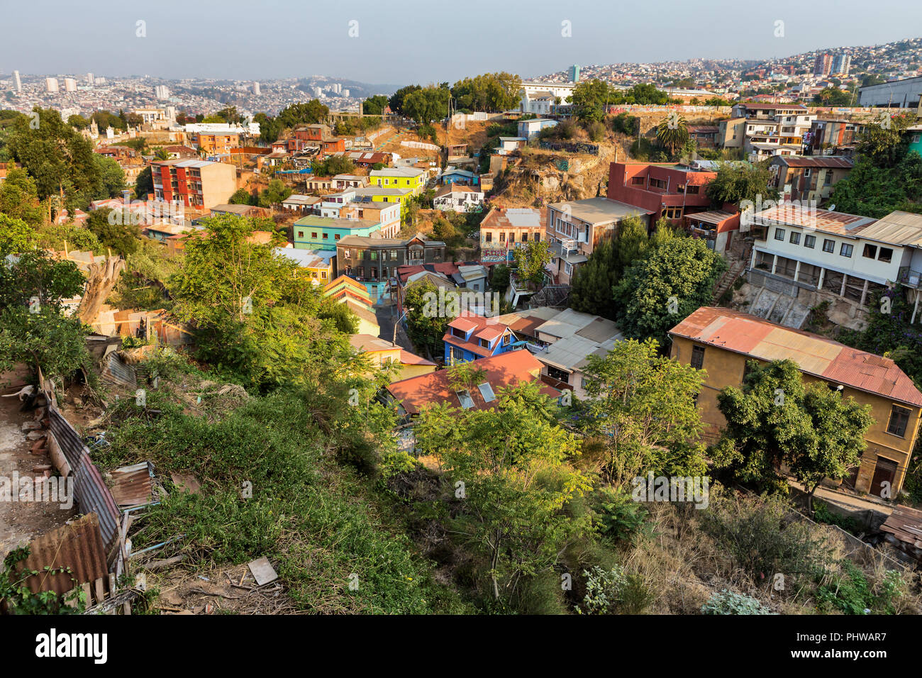 Straße in der oberen Stadt, Valparaiso, Chile Stockfoto