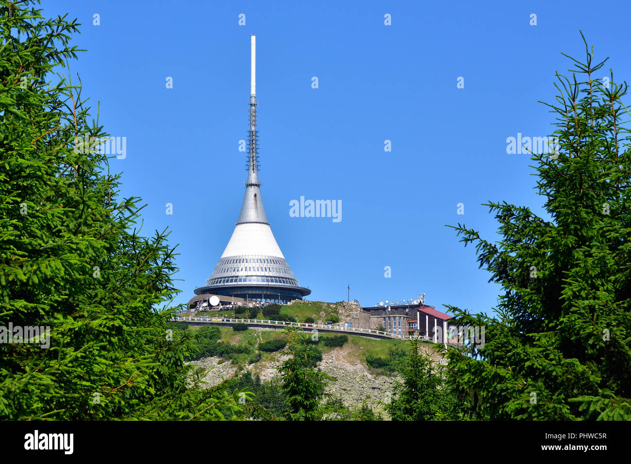 Blick auf dem Ještěd Stockfoto