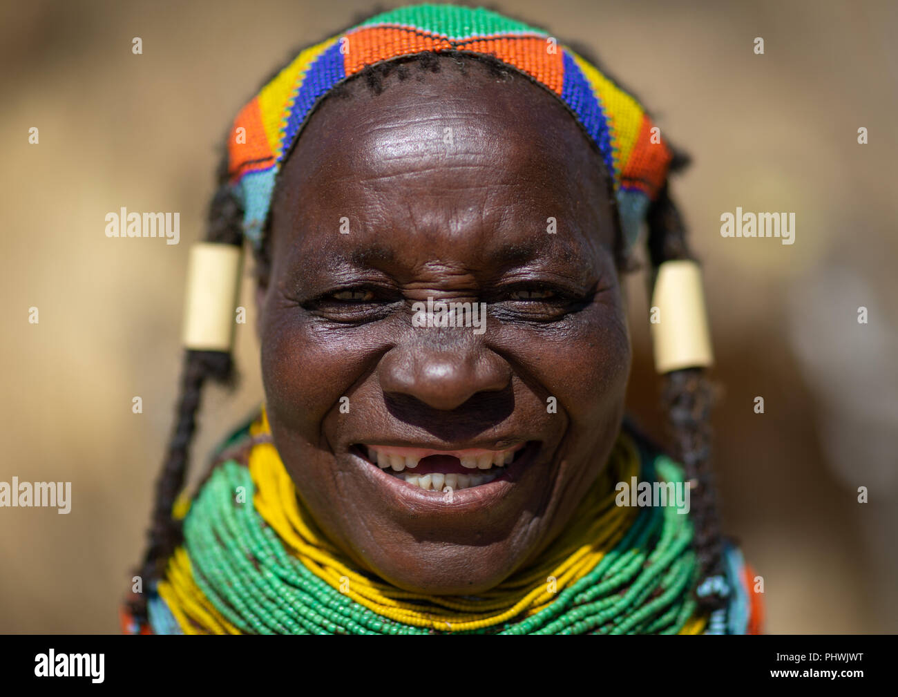 Mumuhuila Stamm Frau Porträt, Huila Provinz, Chibia, Angola Stockfoto