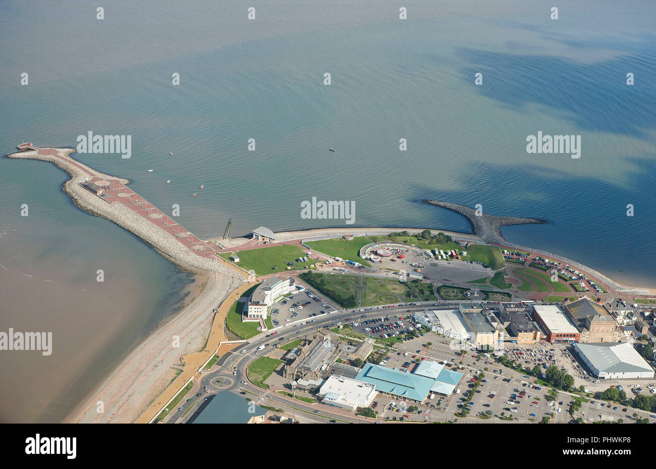 Ein Luftbild von Morecambe, North West England, Großbritannien Stockfoto