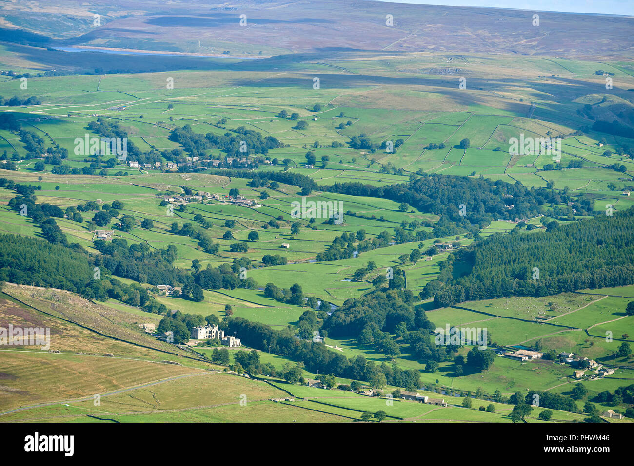Ein Luftbild der Yorkshire Dales National Park, North Yorkshire, Nordengland, Großbritannien Stockfoto