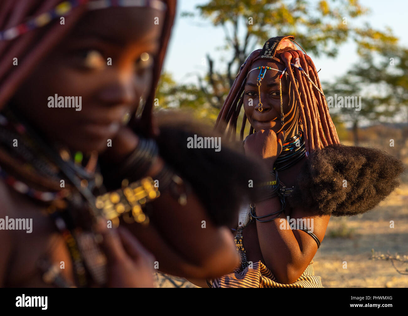 Himba Frau, Cunene Provinz, Oncocua, Angola Stockfoto