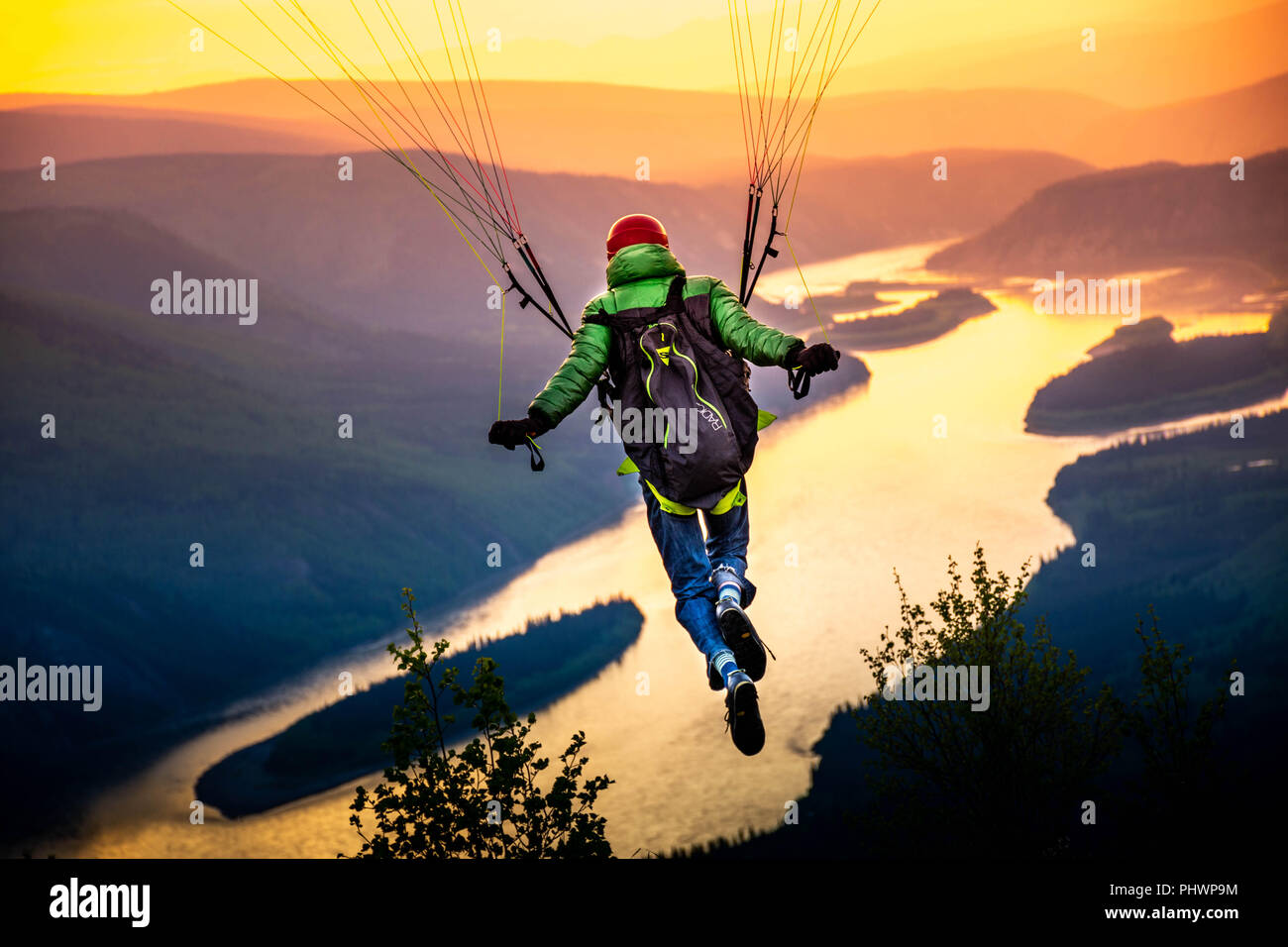 Midnight Sun Flight Club, Dawson City, Kanada. Stockfoto