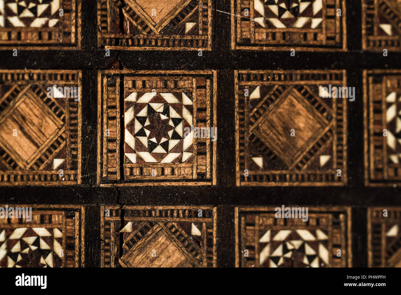 Handgefertigte Schachbrett als Textur und Hintergrund Stockfoto