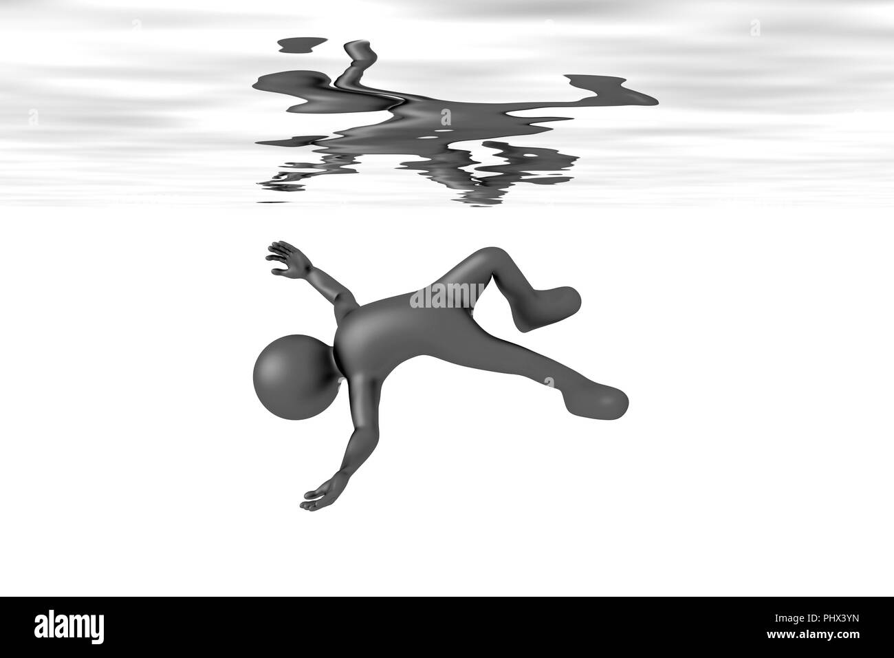 Floating Mann im Wasser Stockfoto