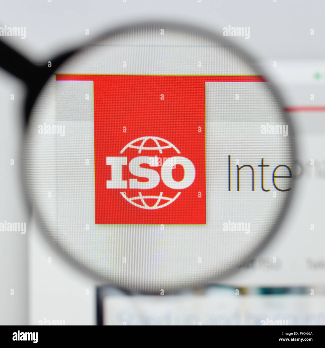 Mailand, Italien - 20 August 2018: ISO - Internationale Organisation für Normung Homepage. ISO - Internationale Organisation für Standardiz Stockfoto