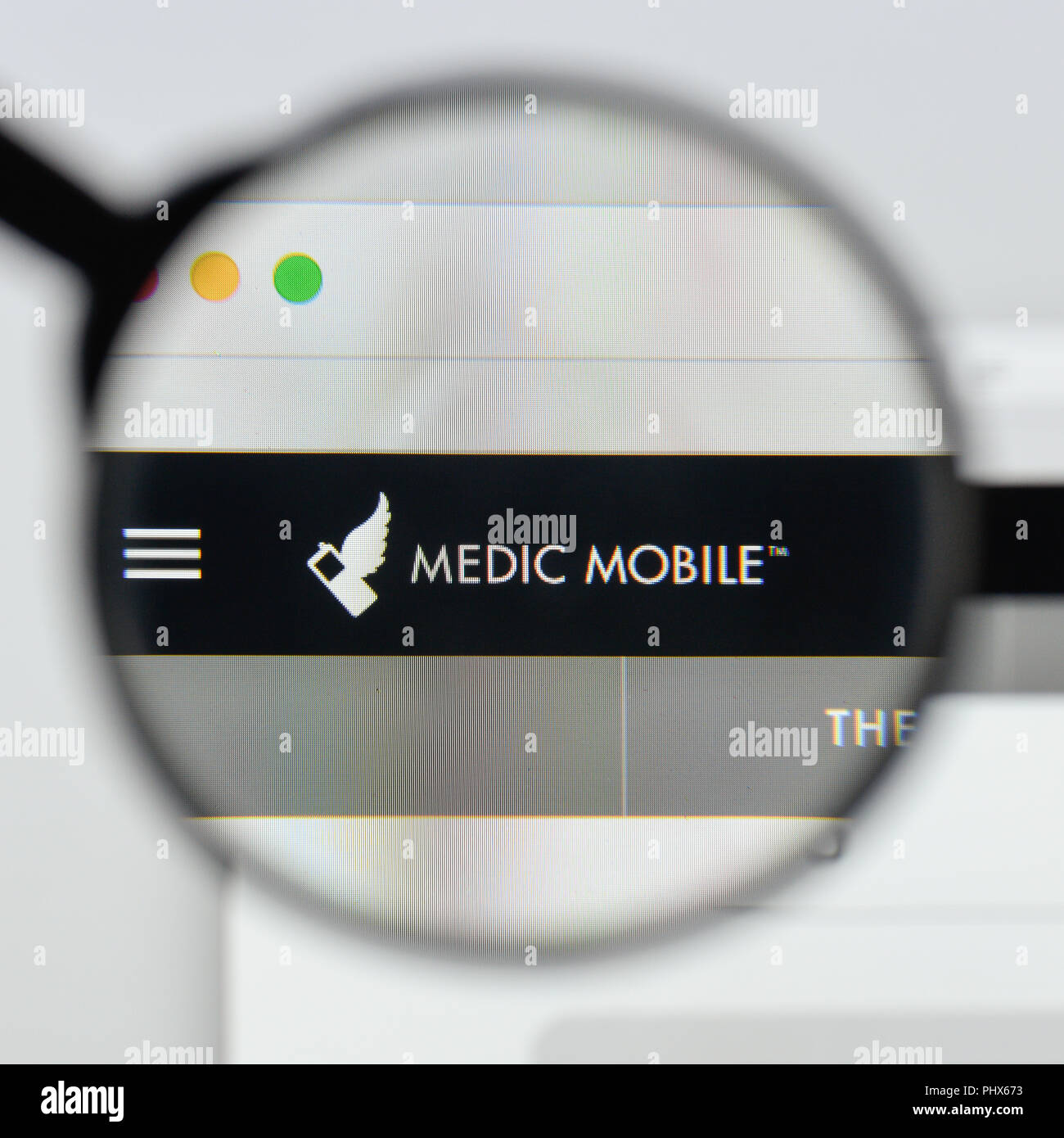 Mailand, Italien - 20 August 2018: Medic Mobile Website Homepage. Medic Mobile Logo sichtbar. Stockfoto