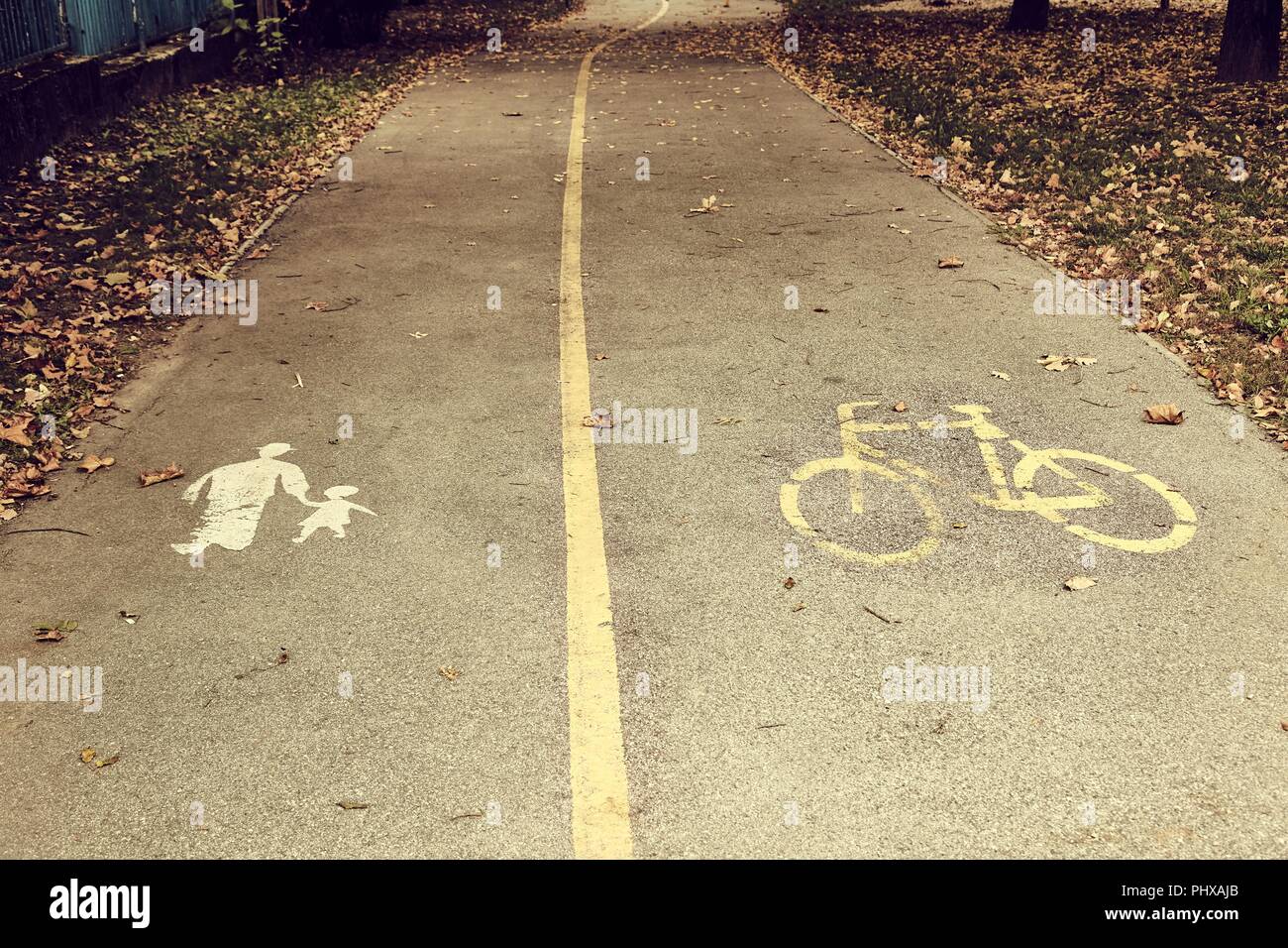 Fahrrad-Lane-Zeichen Stockfoto