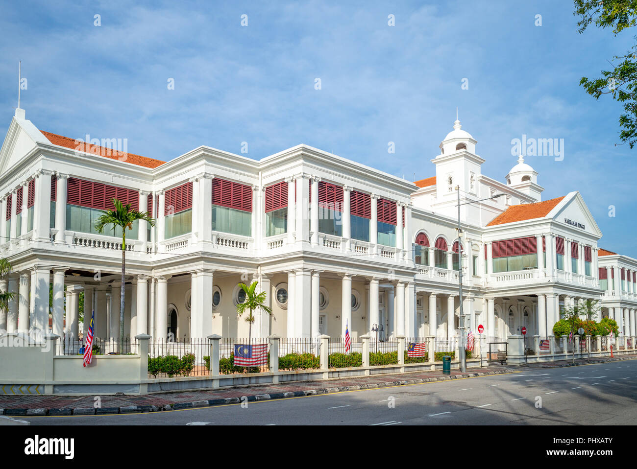 Fassade des High Court Georgetown Penang in Malaysia Stockfoto