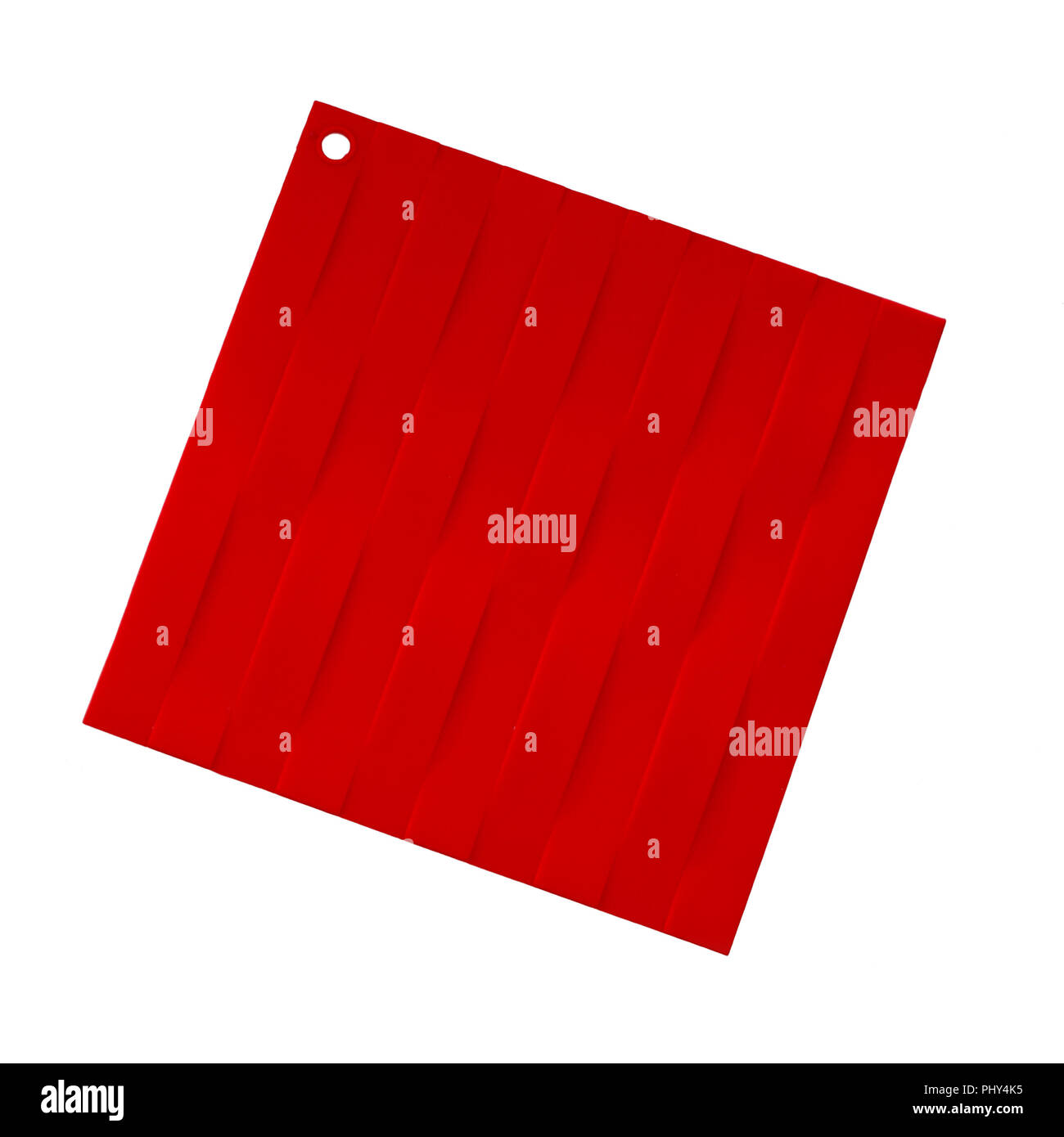 Silicon pot Halter, Rot auf weißem Hintergrund. Modernen Küchenutensilien. Stockfoto