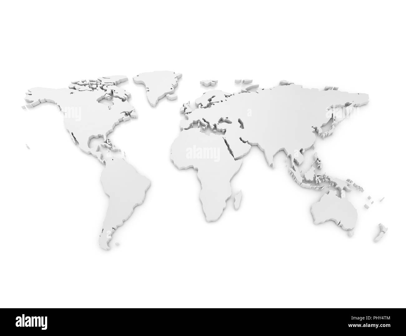 World Map 3D-Rendering Stockfoto