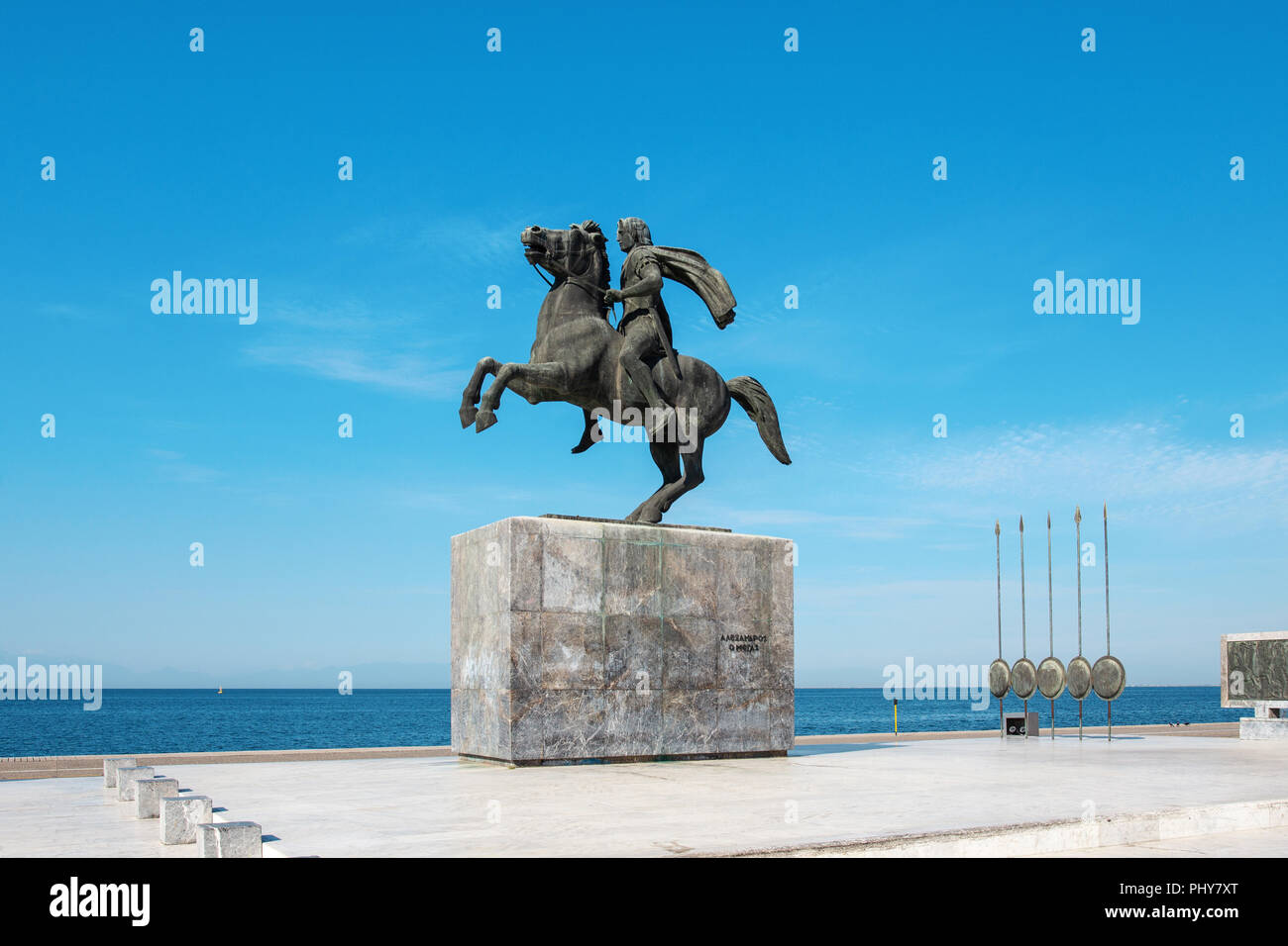 Statue von Alexander dem Großen in Thessaloniki, Griechenland Stockfoto