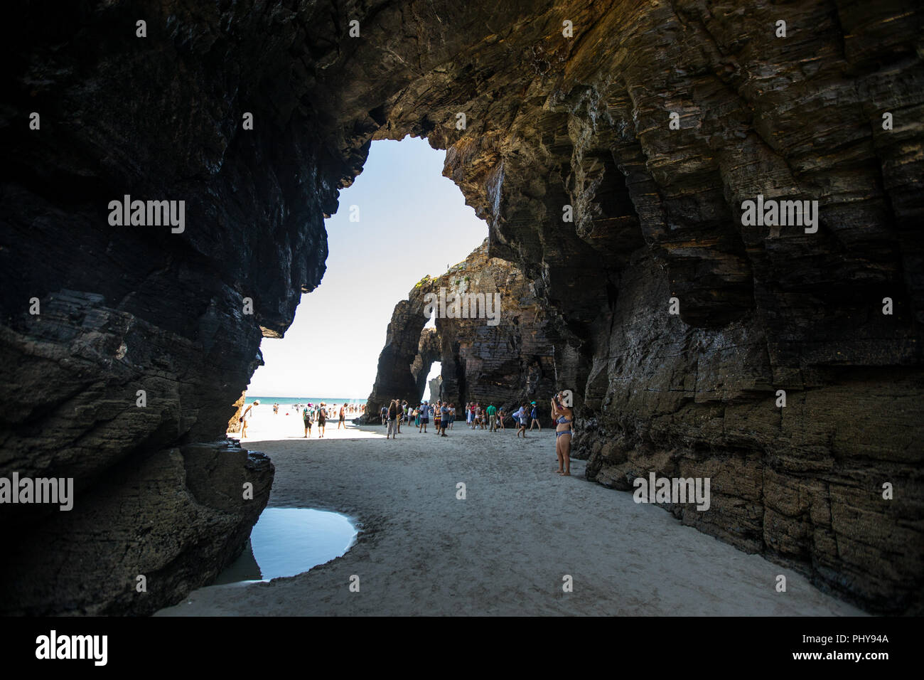 Playa de Catedrales oder am Strand der Kathedralen, Galizien, Spanien. Stockfoto