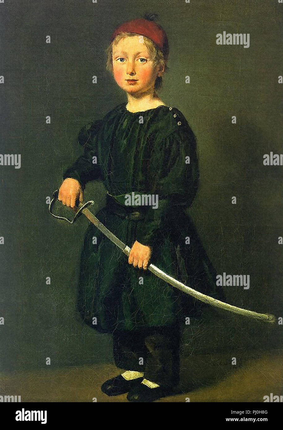 Jensen Christian Albrecht - Porträt eines Jungen einer der Söhne des Künstlers Stockfoto