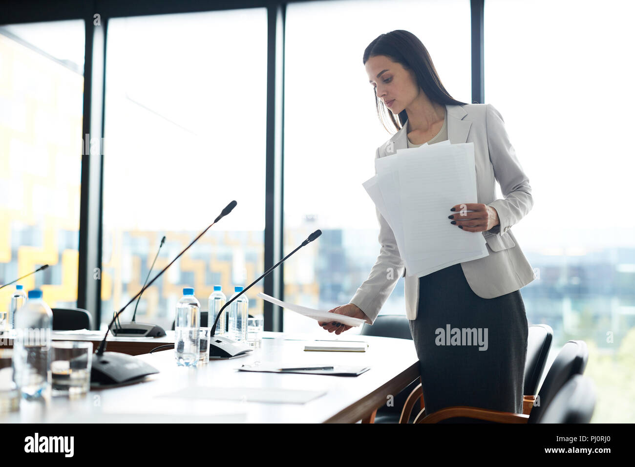 Sekretär der Vorbereitung Konferenzraum Stockfoto