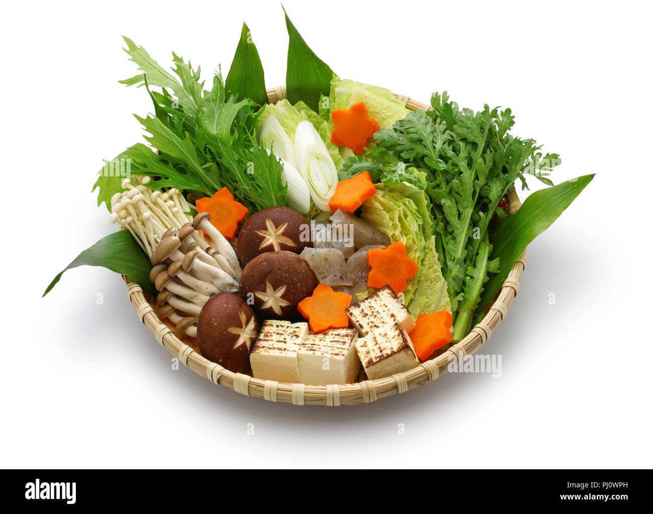Botan nabe Zutaten, Wildschwein hot pot, Japanisch Essen Stockfoto