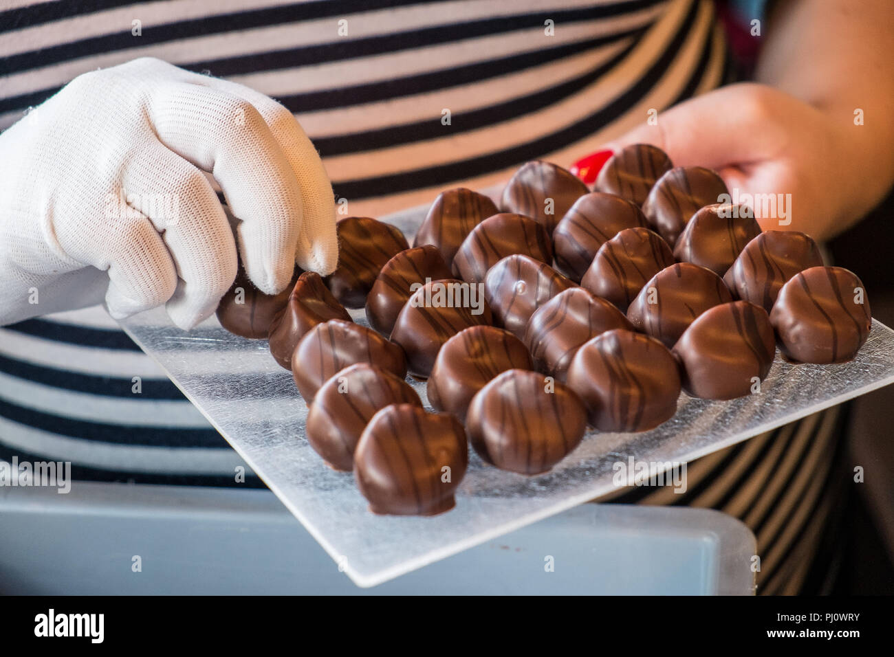 Schokolade geführte Tour in Antwerpen Stockfoto