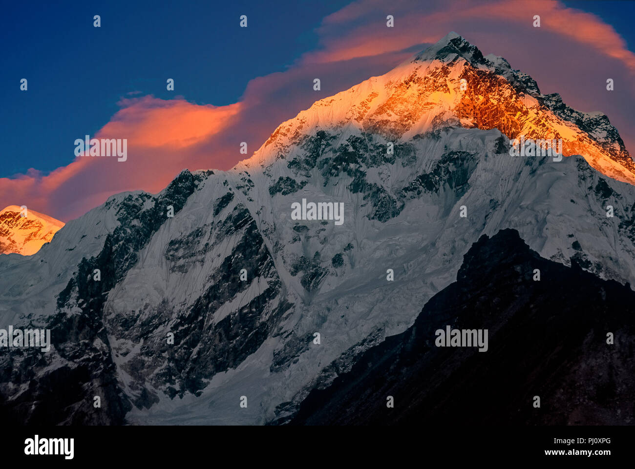 Nepal Mahalangur Himal Khumbu - Nuptse Stockfoto