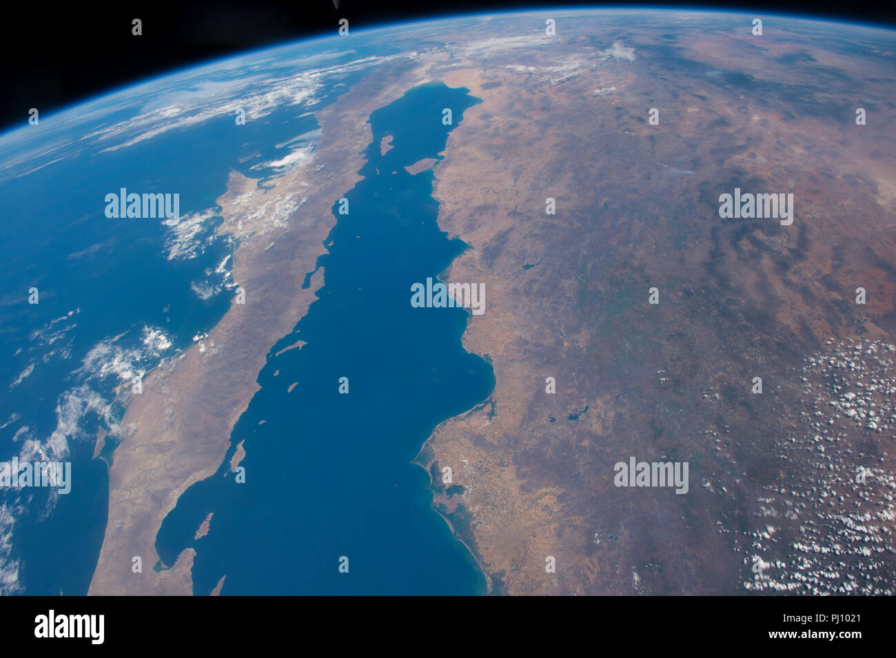 Antenne des Golfs von Kalifornien und der Baja Halbinsel Stockfoto
