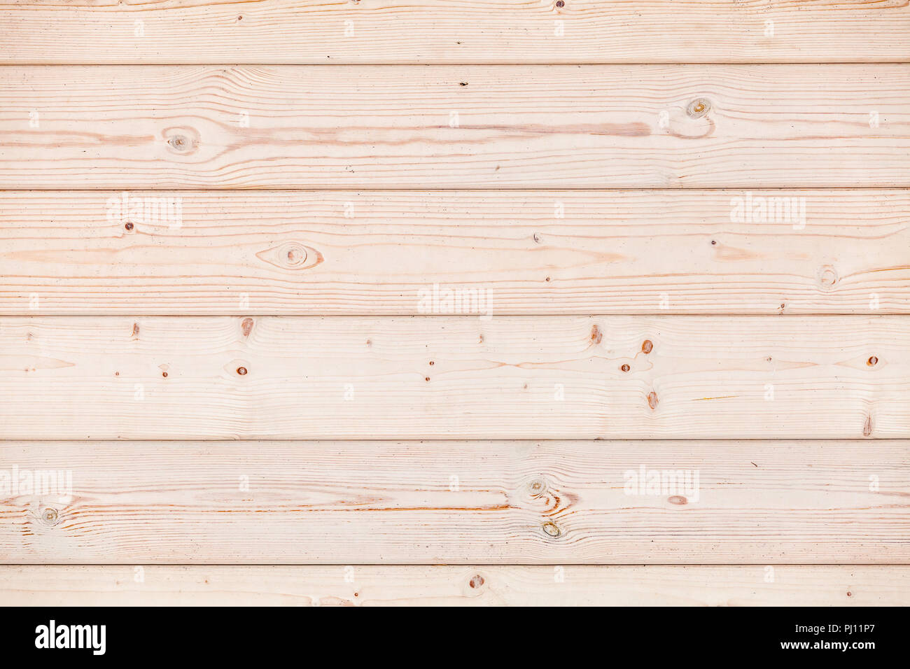 Neue holzwand aus Kiefernholz Planken. Frontale flachbild Hintergrund Foto Textur Stockfoto