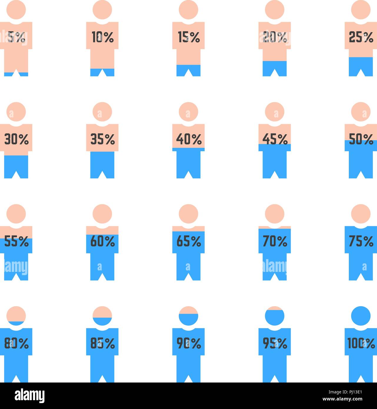 Einfache Infografiken Details wie Prozentsatz Menschen Stock Vektor