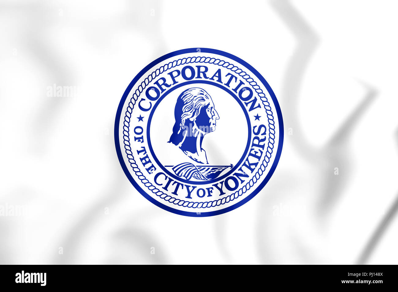 3D-Markierung von Yonkers (New York State), USA. 3D-Darstellung. Stockfoto
