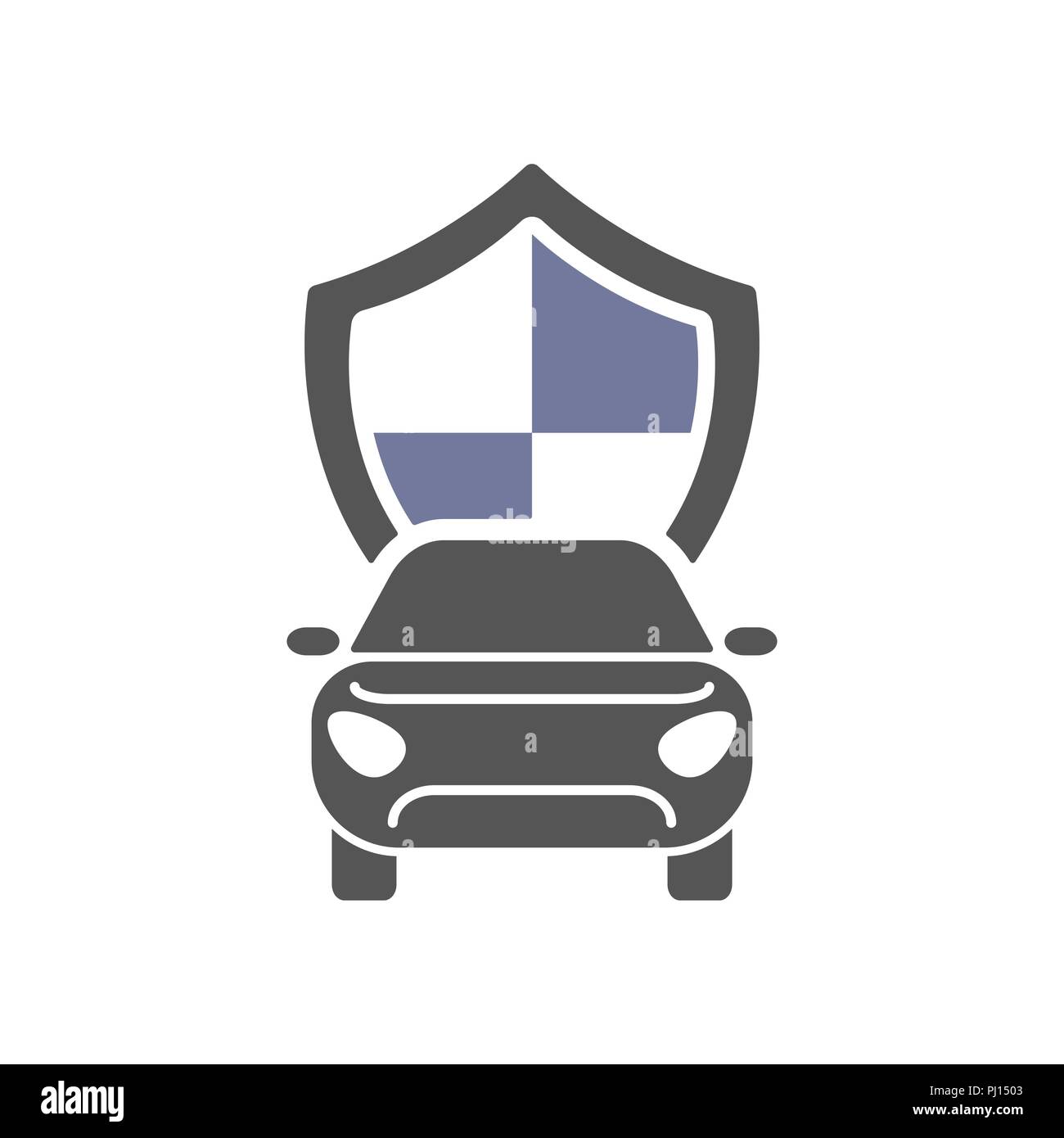 Auto Versicherung zeichen Symbol. Schutz Symbol. Flachbild-Symbol Stock Vektor
