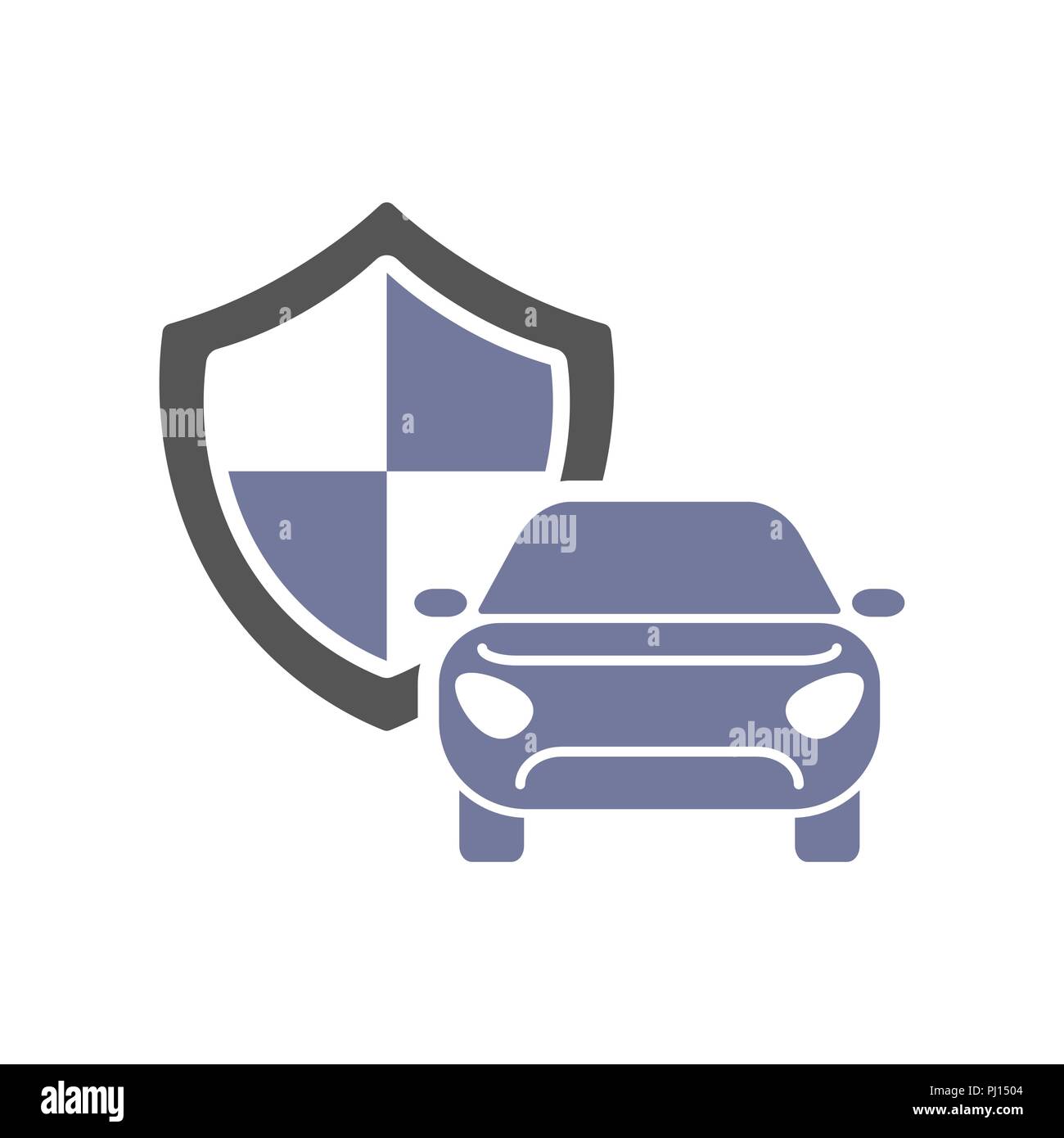 Auto guard Shield unterzeichnen, Kollision Versicherung, logo Emblem Schutz, Treiber flachbild Security system Abzeichen Stock Vektor
