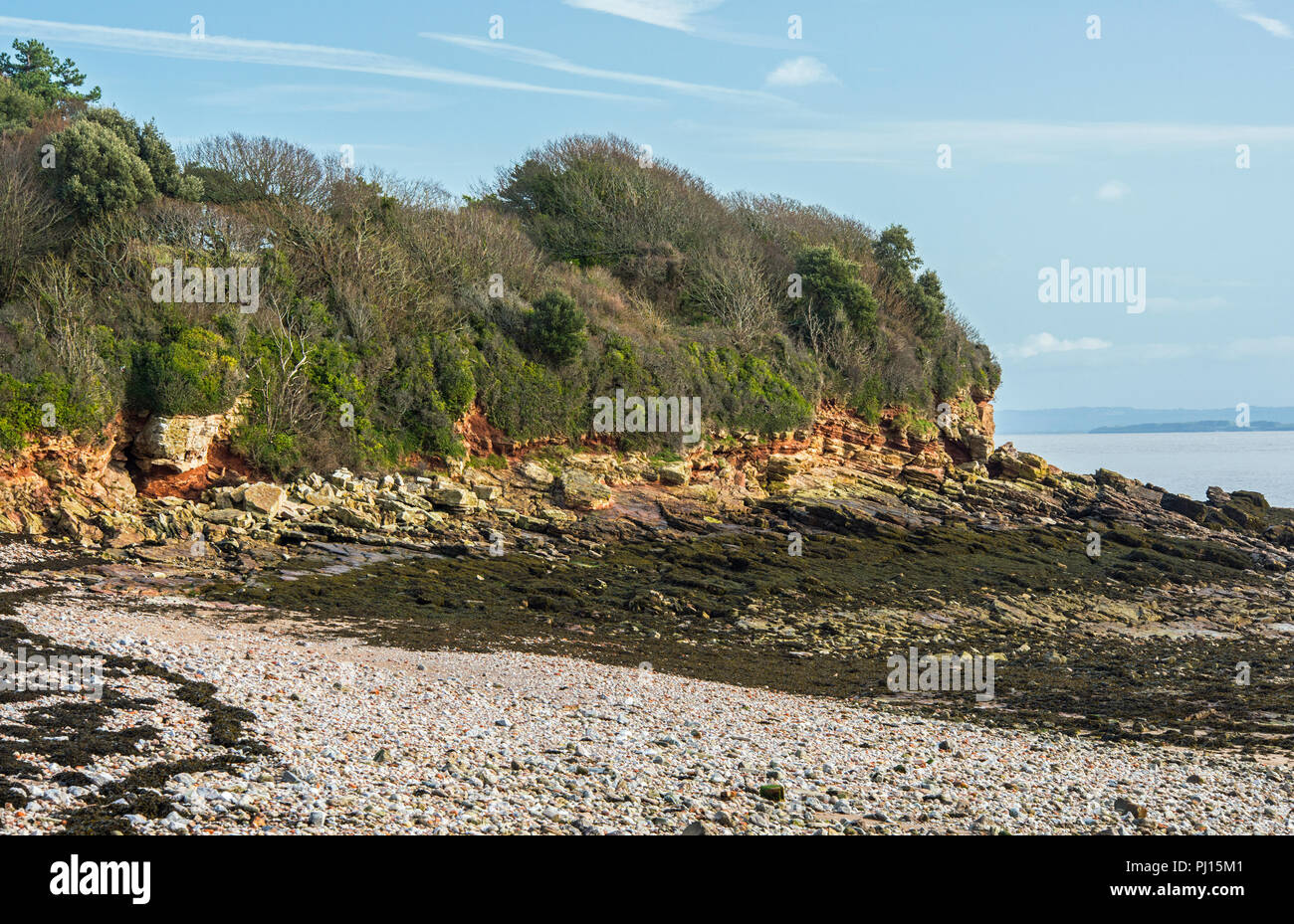 Der Strand von Swanbridge, westlich von Penarth an der Glamorgan-Küste in Südwales Stockfoto