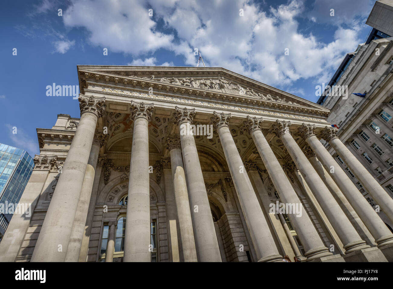 Royal Exchange, Threadneedle Street, London, England, Grossbritannien Stockfoto